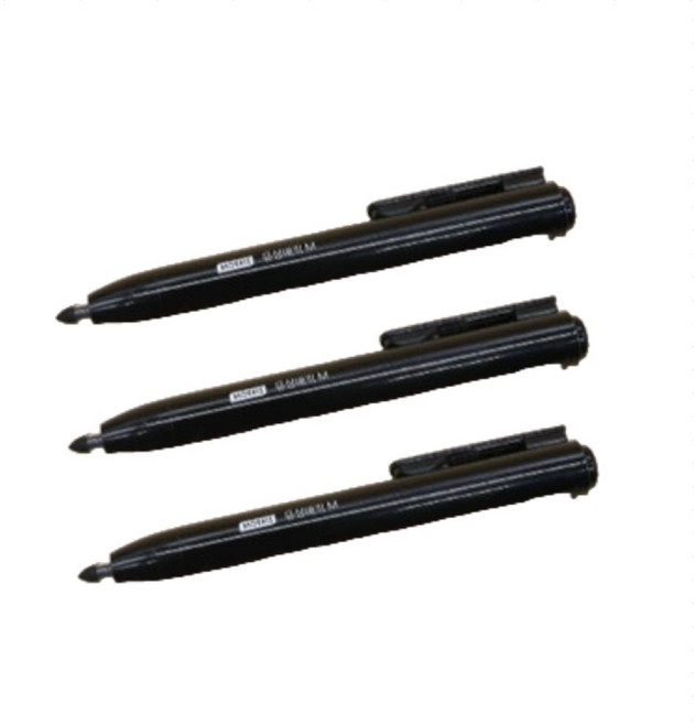 노크식 똑딱 유성매직 검정빨강파랑, 3개, 검정