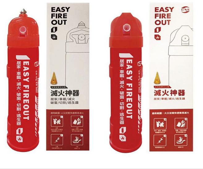 EASY FIRE OUT 水基型滅火器 台灣製造環保無毒車用家用防爆, 1個, 家用&車用各一瓶