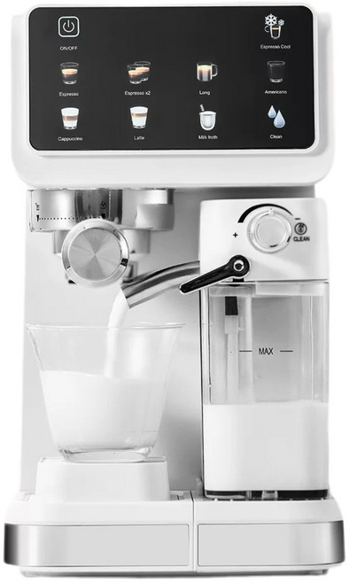 20bar 고압 & 20단 분쇄 그라인더 내장 우유거품 홈카페 에스프레소 머신, 흰색, CM5600031126
