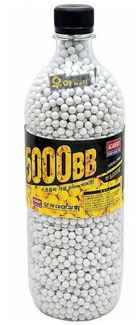 우야몰 BB탄 6mm 5000발 17514 초음파 가공탄 비비탄 에어건 총알 사격 놀이 아카데미과학, 1개