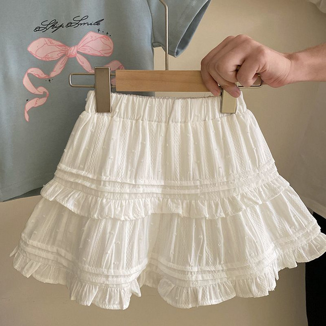 해피유통어린이 퍼프 레이스 치마 상큼하고 귀여운 짧은 스커트14세 이상 XG03