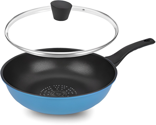 그린도어 프리미엄 파스텔 쿡웨어 국내생산 궁중팬 + 유리뚜껑, 30cm, 1세트