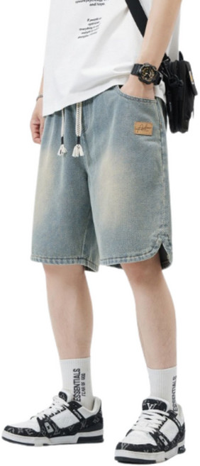 男士彈力休閒牛仔短褲