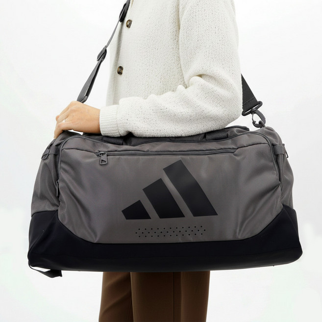 아디다스 더플백 차콜 크로스백 스포츠 축구가방 트레이닝 헬스가방 운동가방 여행 짐백 짐가방 42L, 1개, Charcoal