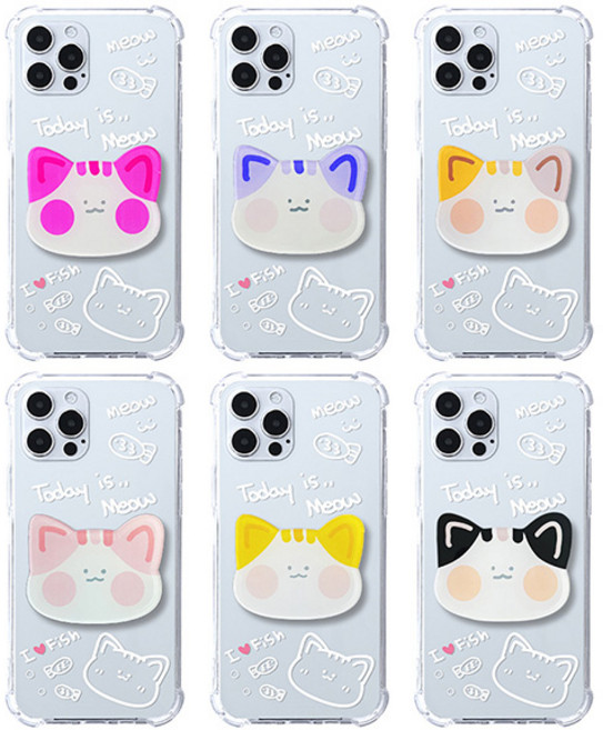 DC 애니멀 프렌즈 육냥이톡 에어범퍼 케이스 고양이톡 투명케이스 갤럭시S23울트라 (S918)