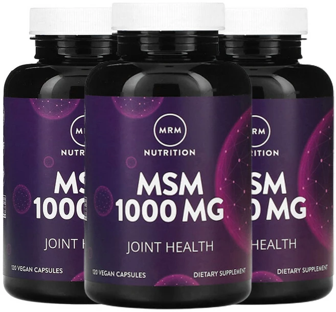 MRM 엠알엠 뉴트리션 MSM 엠에스엠 식이유황 1000mg 비건 120캡슐 x3통, 3개, 120정 - 쿠팡