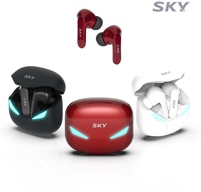 스카이 핏 팬텀 블루투스 5.3 저지연 게이밍 무선이어폰, 2개, 그레이