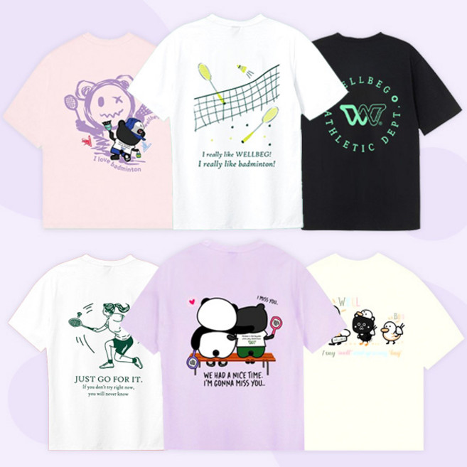 웰벡 배드민턴 티셔츠 오버핏 데일리 네트 플레이