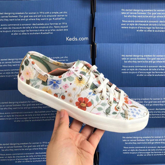 Keds 植物花卉繡花透氣休閒軟底女鞋
