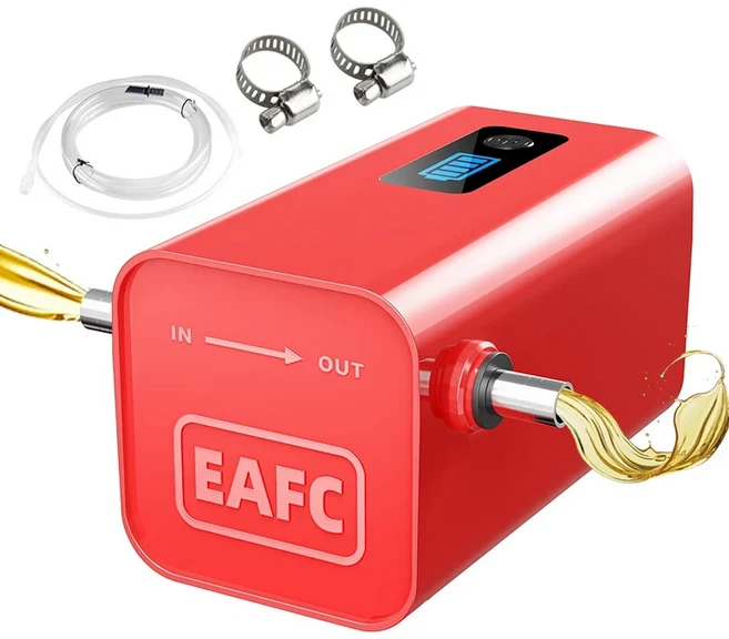 내장 배터리 무선 휴대용 전기 오일 이송 펌프 유체 흡입 오일 이송 펌프 오일 디젤 추출 펌프 자동차용, 01 빨간색