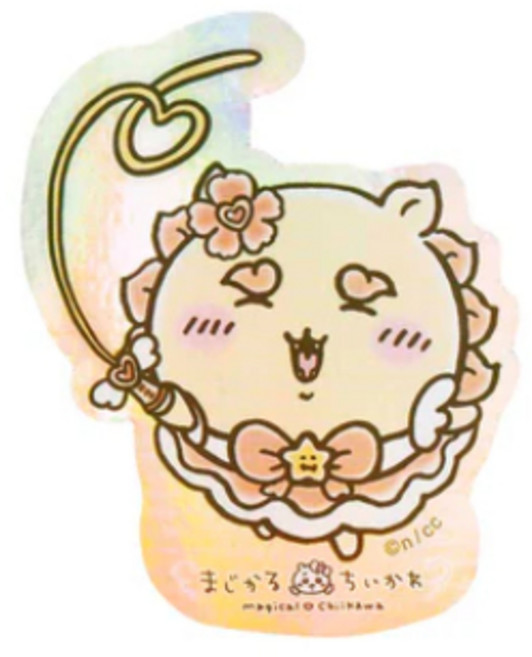 吉伊卡哇 魔法少女系列 造型貼紙 全像圖 悠遊卡 小可愛 小八貓 小兔兔 chiikawa 日本代購, 1個, J. 獅薩