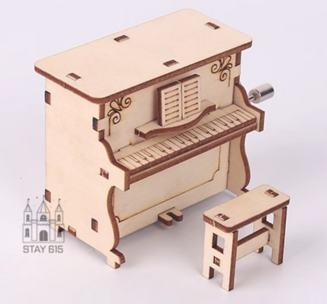 하루템 피아노 오르골 만들기 콘솔 DIY 입체퍼즐, 혼합색상, 1개