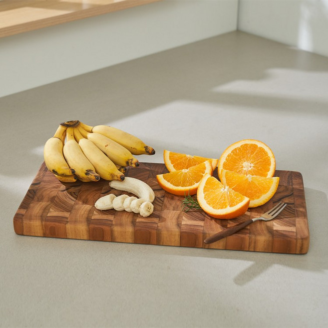 강키친몰 엔드그레인 티크 나무도마, 1개