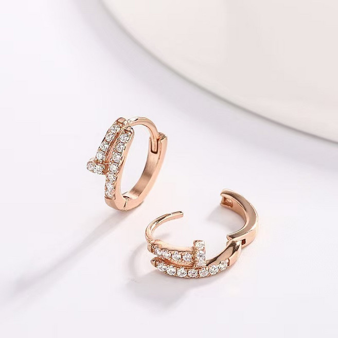 해월성 써지컬스틸 이어링 고급진 못 포인트 큐빅 링 귀걸이