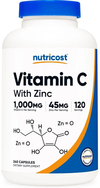 뉴트리코스트 비타민 C 1000mg 아연 캡슐, 120정, 2개 - 쿠팡