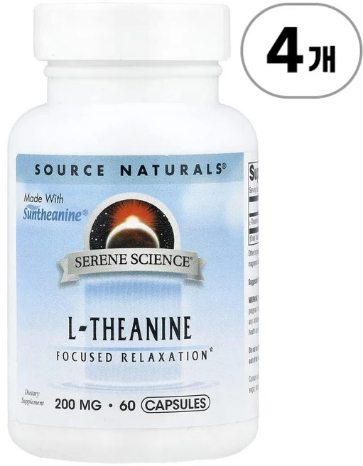 소스 내추럴스 세린 사이언스 L-테아닌 200mg Source Naturals Serene Science® L-Theanine 200 mg 60정 - 쿠팡