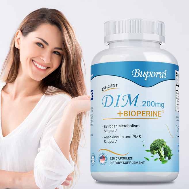 호르몬 밸런스 & 갱년기 케어 DIM캡슐 비오페린 함유 에스트로겐 대사 지원 갱년기 증상 완화 항산화 효과 PMS 지원 식물성 캡슐, 2개, 120정