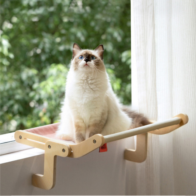 누심비 고양이 켓 원목 창틀 해먹 침대 윈도우 창문형 거치대 N7, 1개