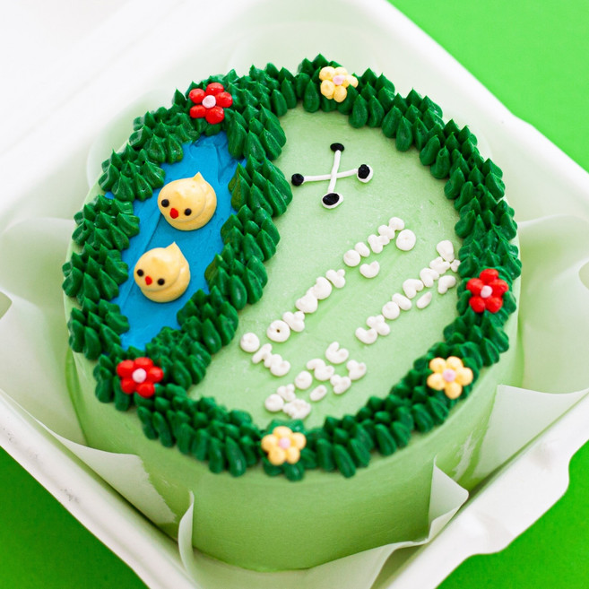 레터링 도시락 케이크 당일발송 주문제작 맞춤 기념일 파티 케이크 1번~10번, 260g, 1개, 3. 골프(15자이내)/바닐라생크림