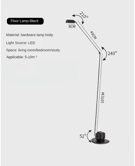 무드등 줄조명 인테리어 간접 LED 무선 조명등 수면 우주빔 램프 현대 조명 럭셔리 긴 팔 플로어 램프 LED, 06 white  floor lamp, 03 white light 6000K, 03 American plug