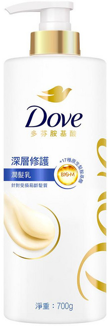 Dove 多芬 胺基酸洗髮乳 直順亮澤 700g, 1個, 潤髮乳(白)｜多芬胺基酸