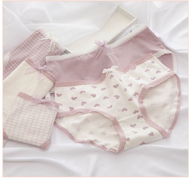 주니어 리본 레이스 면 스판 팬티 5종 세트 사계절 데일리 요일 속옷