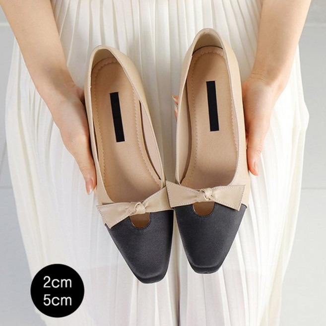 바닐라슈 로텔스 리본 각코 플랫펌프스 2cm 5cm