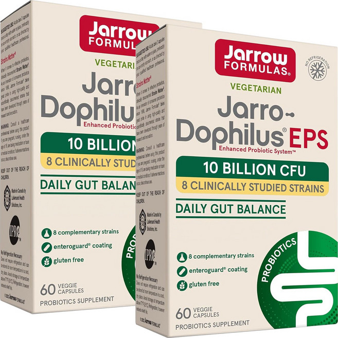 Jarrow FORMULAS 賈羅公式 Dophilus EPS 100億益生菌素食膠囊, 60顆, 2盒