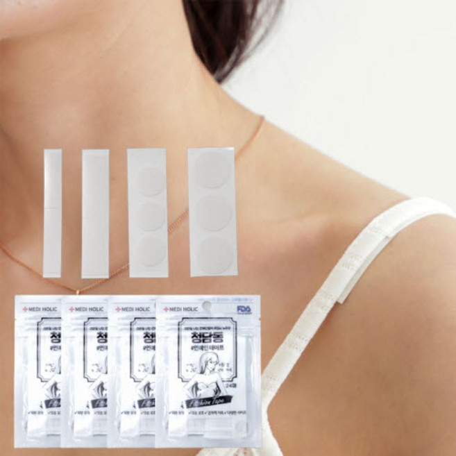 옷 피부 보호 국산 연예인 의류 고정 양면 테이프 4세트, 4개