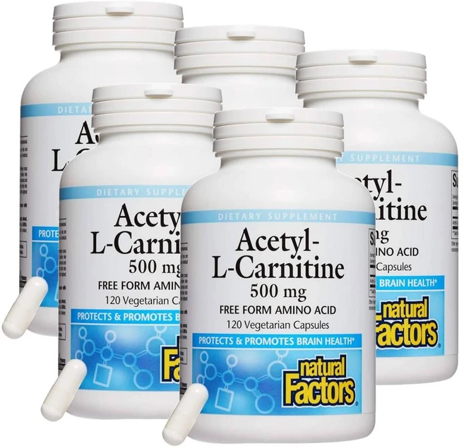 내추럴팩터스 아세틸 L-카르니틴 500 mg 캡슐 Natural Factors Acetyl L-Carnitine, 5개, 120정 - 쿠팡