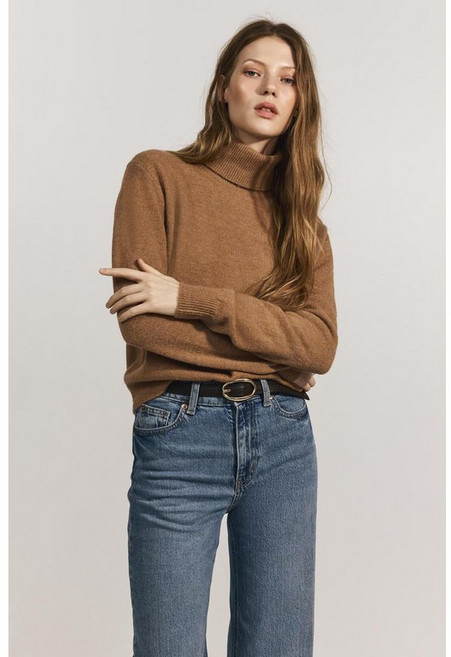 국내백화점 H&M 가디건 브랜드관 터틀넥 스웨터 다크 베이지 1295097005 커플 사무실 (BK파우치 증정)