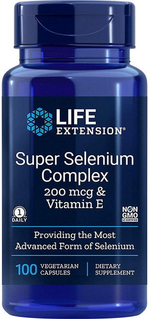 LIFE EXTENSION 超級硒複合物&維他命E素食膠囊, 100顆, 1罐