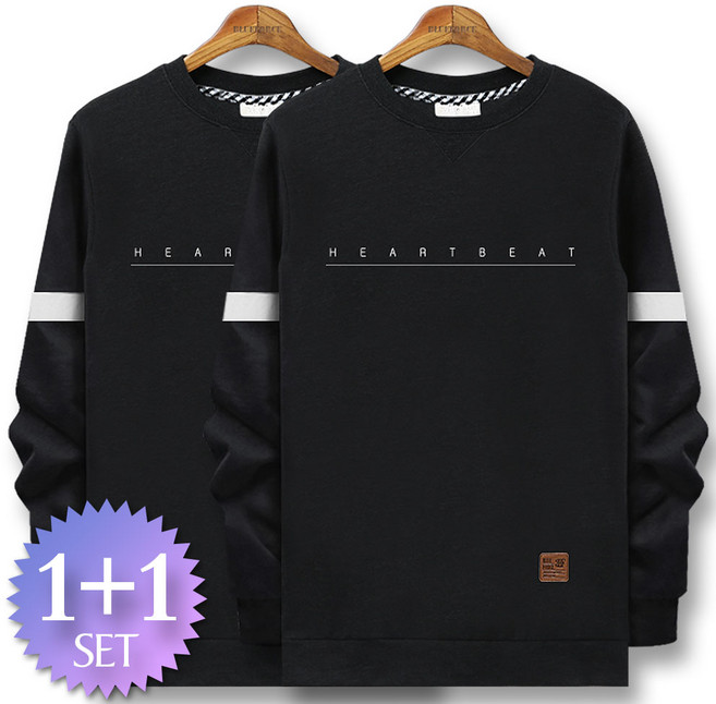 블루포스 남자 텔링슨 맨투맨 1+1세트 남성 빅사이즈 긴팔 티셔츠 단체티 운동복