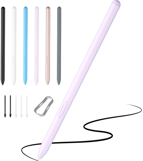 JAMJAKE 갤럭시탭 스마트폰 노트 S펜 와콤 호환 EMR 무충전 태블릿 터치펜 Galaxy Tab S6~S9 시리즈 호환, 1개, 핑크
