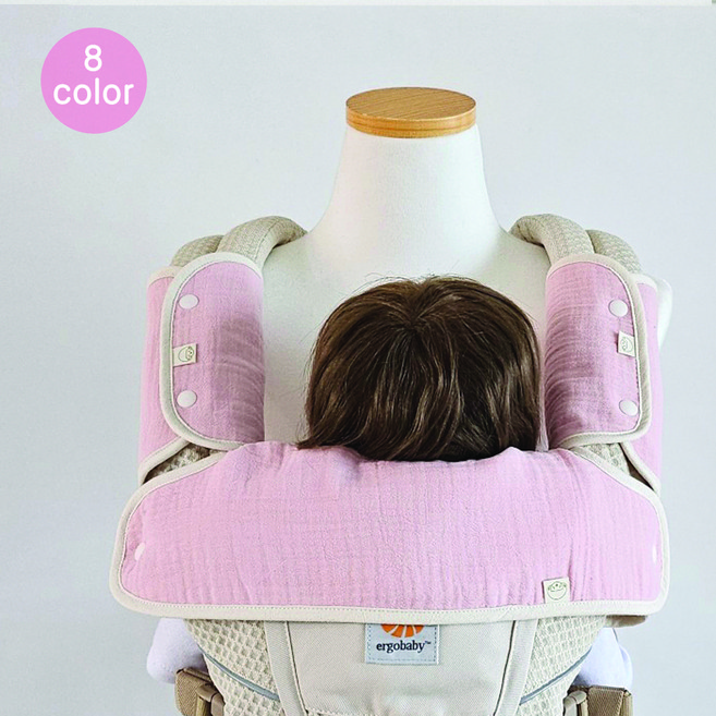 메롱베베 아기띠 침받이 세트, 핑크 세트, 1세트