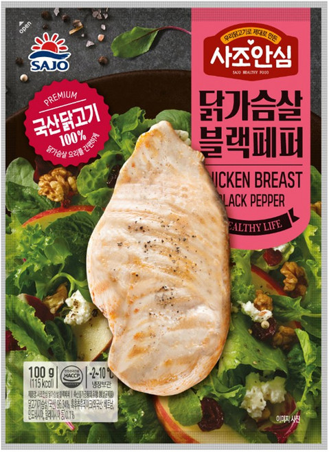 [푸른들마켓][사조]닭가슴살 블랙페퍼 100g, 1개