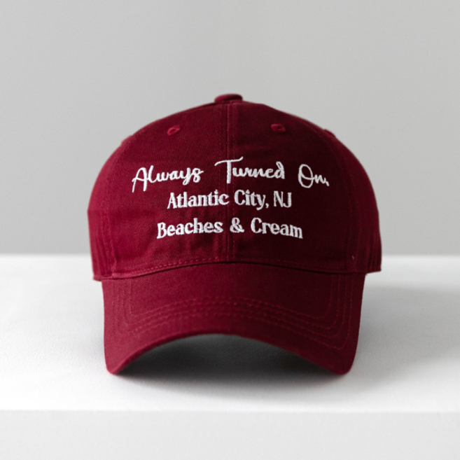 비치스앤크림 ATLANTIC CITY. NJ BALL CAP-BURGUNDY