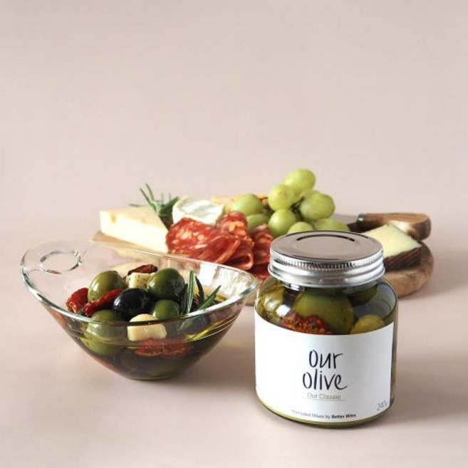 아워올리브 아워클래식 수제 올리브절임 홈술 홈파티 와인안주 올리브 치즈 선드라이토마토 올리브오일 [원산지:상세설명에 표시], 치즈없음(비건), 포장o