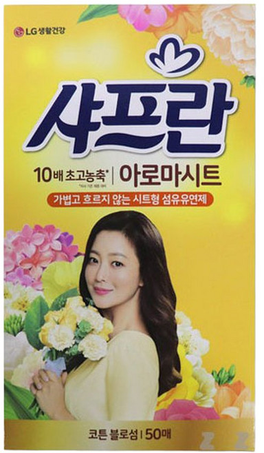 시트형 섬유유연제 50매입 코튼블로섬 냄새제거, 50매, 1개