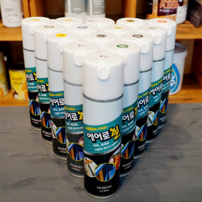 노루정품 에어로칠 락카스프레이 카페인트 420ml (목재/철제 녹방지 빠른건조), 백색무광, 1개