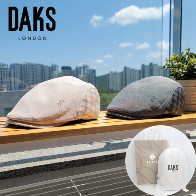 [백화점 정품] 닥스 체크 배색 캐주얼 베레모 헌팅캡