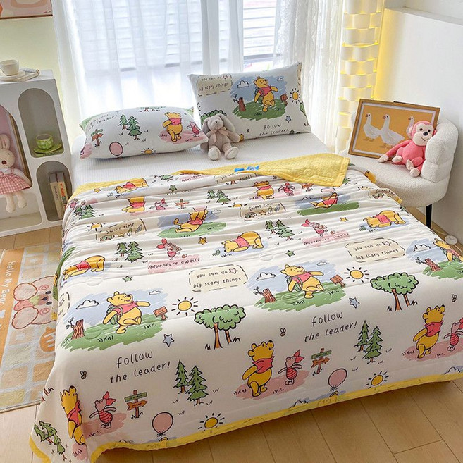 여름용 쿨링 디즈니 담요 아동/기숙사 전용 hezeye-76, 110센티미터*150센티미터, 곰돌이 푸