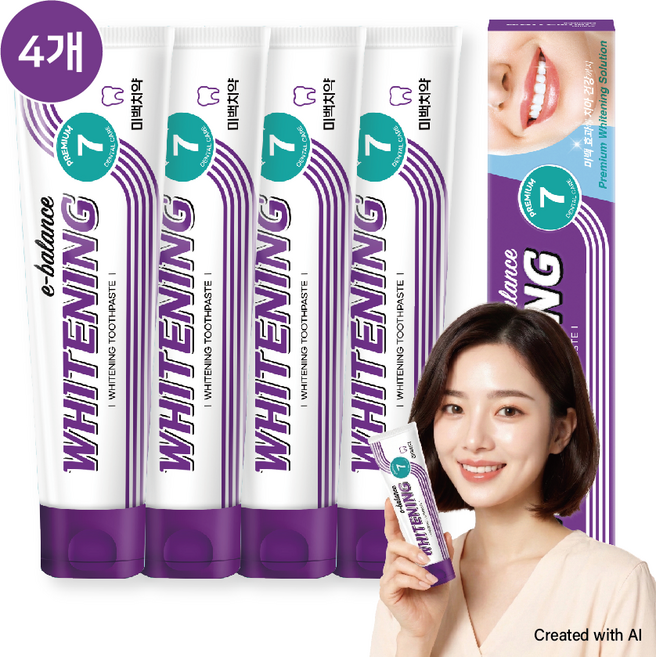 36년 금호덴탈제약 화이트닝 이밸런스 미백치약, 4개, 150g