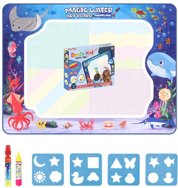 매직 워터 드로잉 매트 펜으로 낙서 색칠 몬테소리 장난감 그림 보드 교육 완구 어린이 선물 용품 211272, J 80x60cm