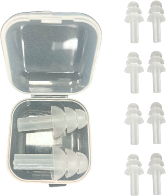 요거꾹 수영 실리콘 귀마개 소음방지, 투명, 10개