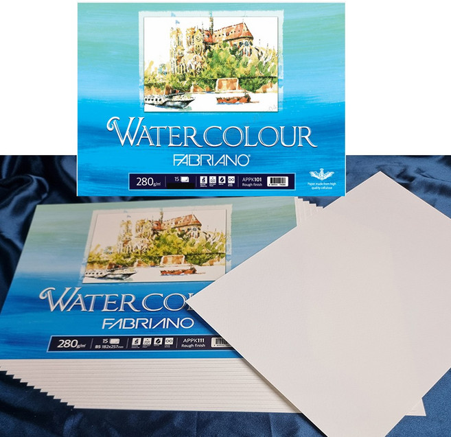 아트페이퍼 워터칼라 스케치북 낱장팩 A5 280g 15매 148x210mm(3권묶음)