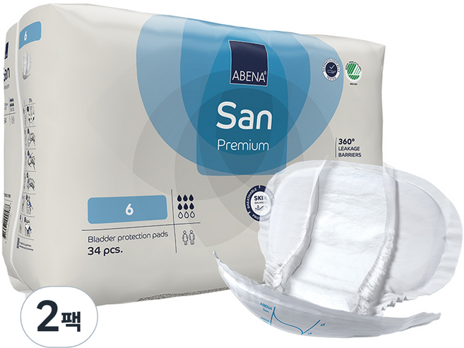 아베나 케어 속기저귀, 대형, 34매입, 2개