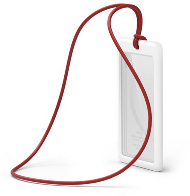 엘라고 ID4 사원증 홀더, white + red, 2개