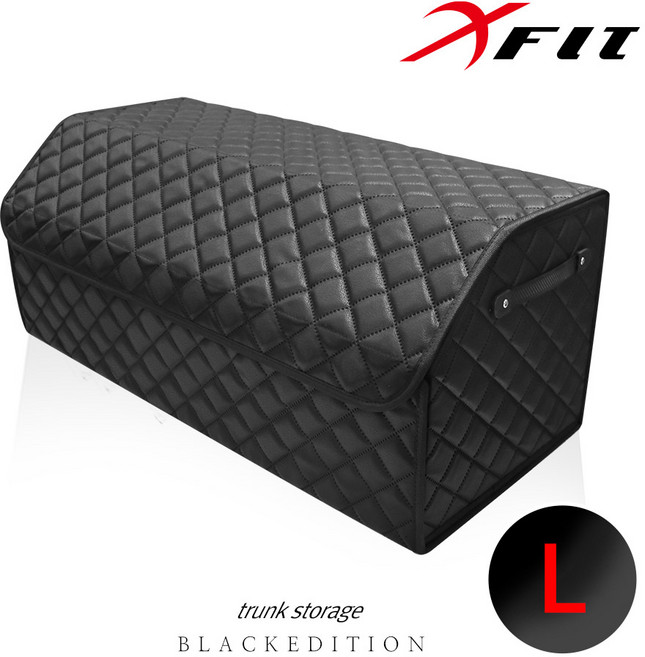 블랙에디션 가죽 트렁크정리함 L 사이즈 자동차수납함, 블랙