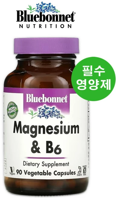 블루보넷 뉴트리션 마그네슘 칼슘 비타민b6 90정 3개월분 기초영양제 미네랄 스트레스관리, 1개, 1개 - 쿠팡